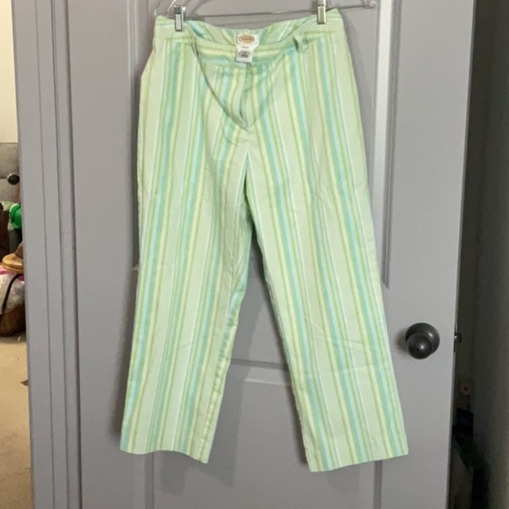 Women’s Talbots petite Green Striped Pants